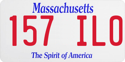 MA license plate 157IL0