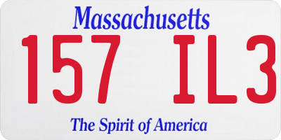 MA license plate 157IL3