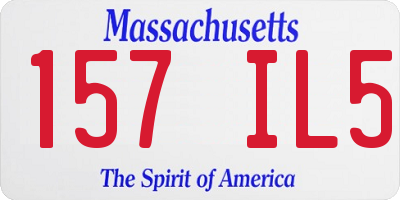 MA license plate 157IL5