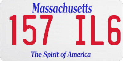 MA license plate 157IL6