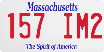 MA license plate 157IM2