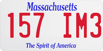 MA license plate 157IM3