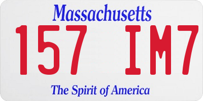 MA license plate 157IM7