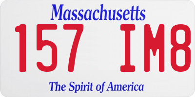 MA license plate 157IM8