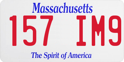 MA license plate 157IM9