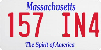 MA license plate 157IN4
