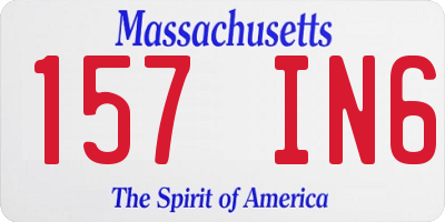MA license plate 157IN6
