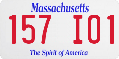 MA license plate 157IO1