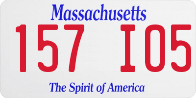 MA license plate 157IO5