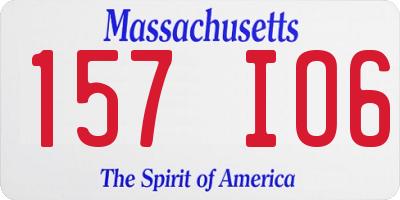 MA license plate 157IO6