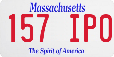 MA license plate 157IP0