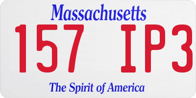 MA license plate 157IP3