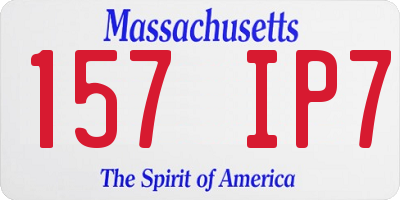MA license plate 157IP7