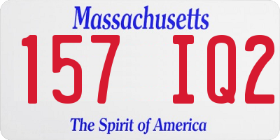 MA license plate 157IQ2