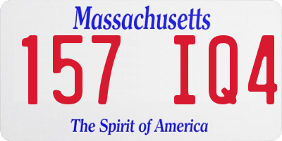 MA license plate 157IQ4