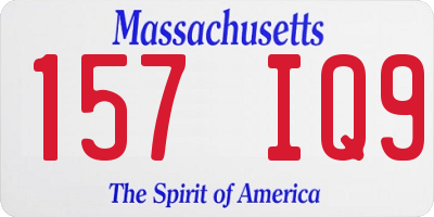 MA license plate 157IQ9