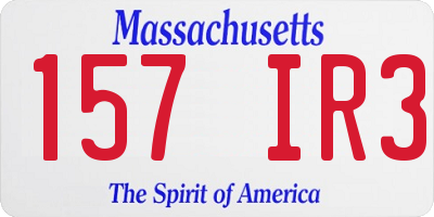 MA license plate 157IR3