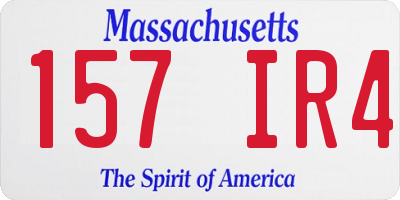 MA license plate 157IR4