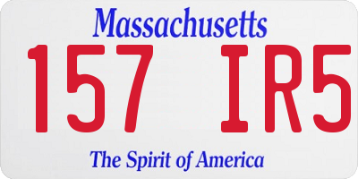 MA license plate 157IR5