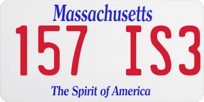 MA license plate 157IS3