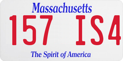 MA license plate 157IS4