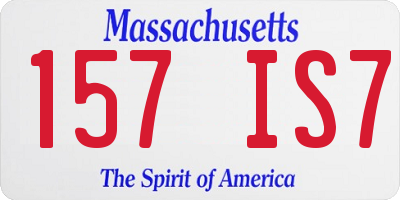 MA license plate 157IS7