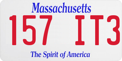 MA license plate 157IT3