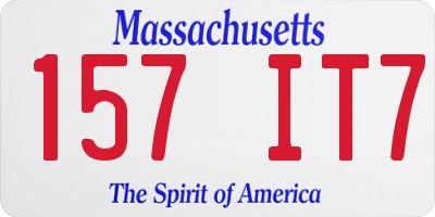 MA license plate 157IT7