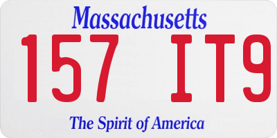 MA license plate 157IT9