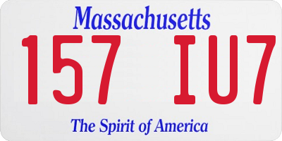 MA license plate 157IU7