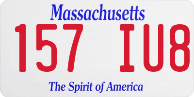 MA license plate 157IU8