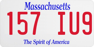 MA license plate 157IU9