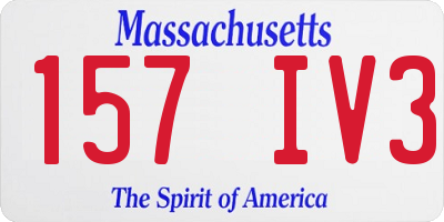 MA license plate 157IV3