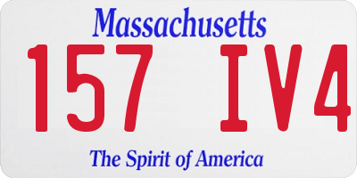 MA license plate 157IV4