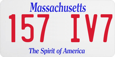 MA license plate 157IV7