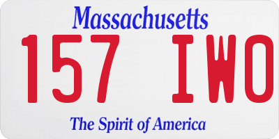 MA license plate 157IW0