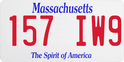 MA license plate 157IW9