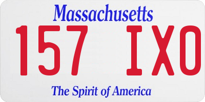 MA license plate 157IX0