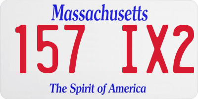MA license plate 157IX2