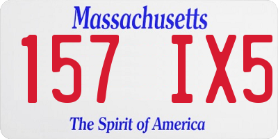 MA license plate 157IX5