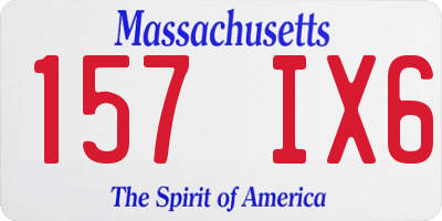 MA license plate 157IX6