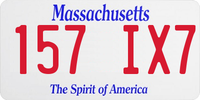 MA license plate 157IX7