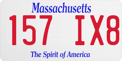MA license plate 157IX8