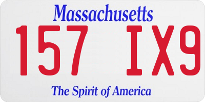 MA license plate 157IX9