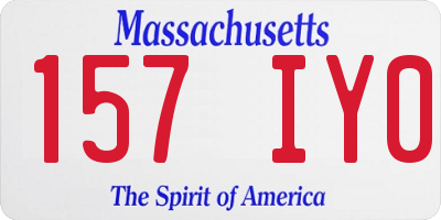 MA license plate 157IY0