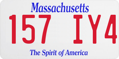MA license plate 157IY4