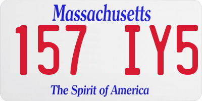MA license plate 157IY5