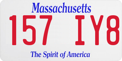 MA license plate 157IY8