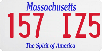 MA license plate 157IZ5