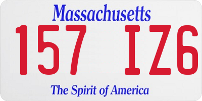 MA license plate 157IZ6